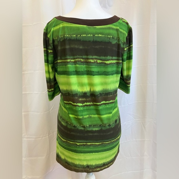 New Directions Green Relaxed 3/4 Sleeve Tunic - Picture 2 of 6